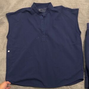 Figs Deep Navy Scrub Top and Joggers